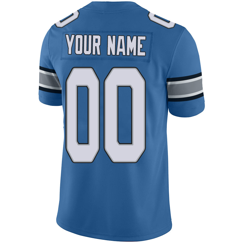 Custom D.Lions  Stitched American Jerseys Personalize Birthday Gifts Blue Football Jersey