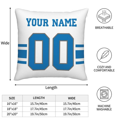 Custom D.Lions Pillow Decorative Throw Pillow Case - Print Personalized Football Team Fans Name & Number Birthday Gift Football Pillows