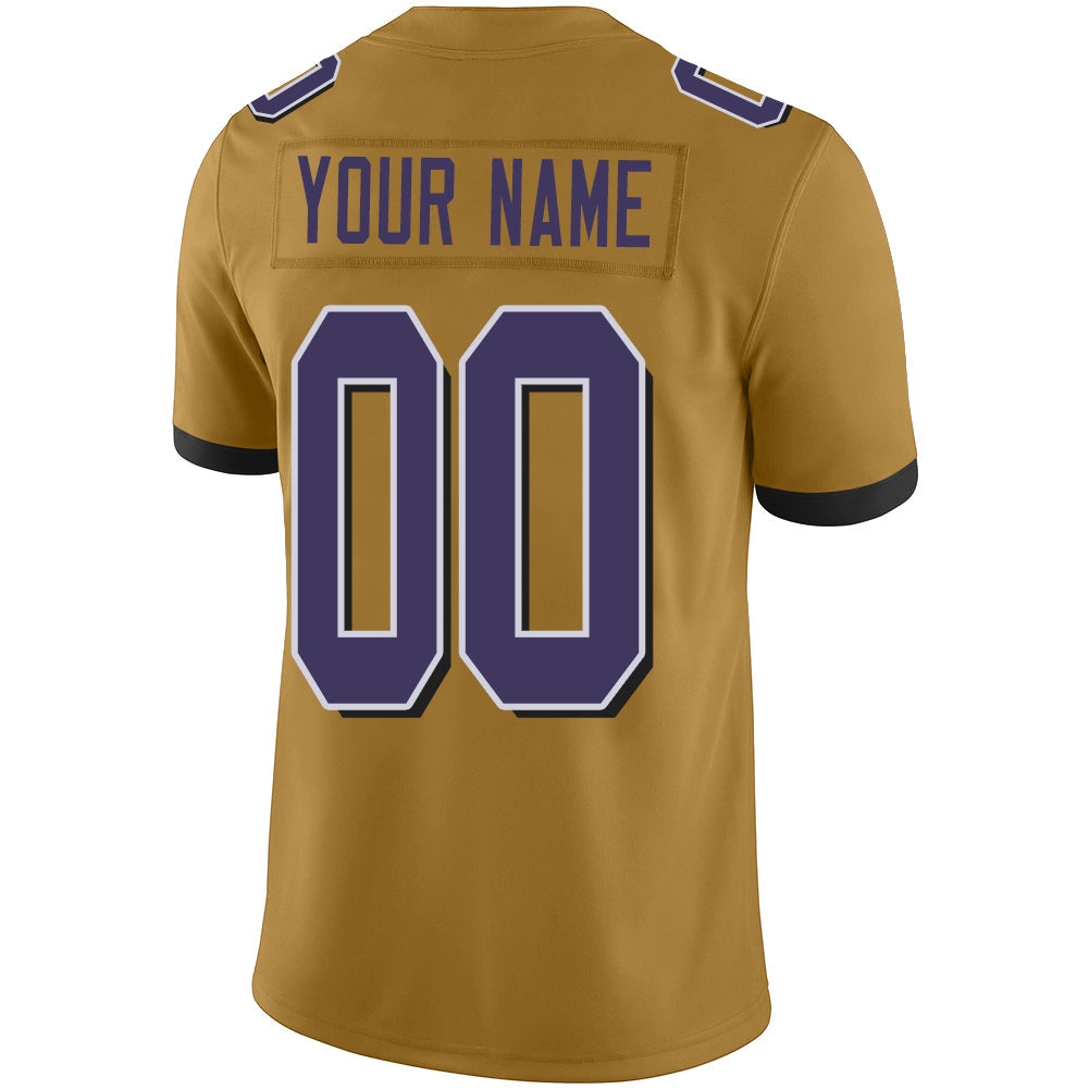 Custom B.Raven Stitched American Football Jerseys Personalize Birthday Gifts Gold Jersey