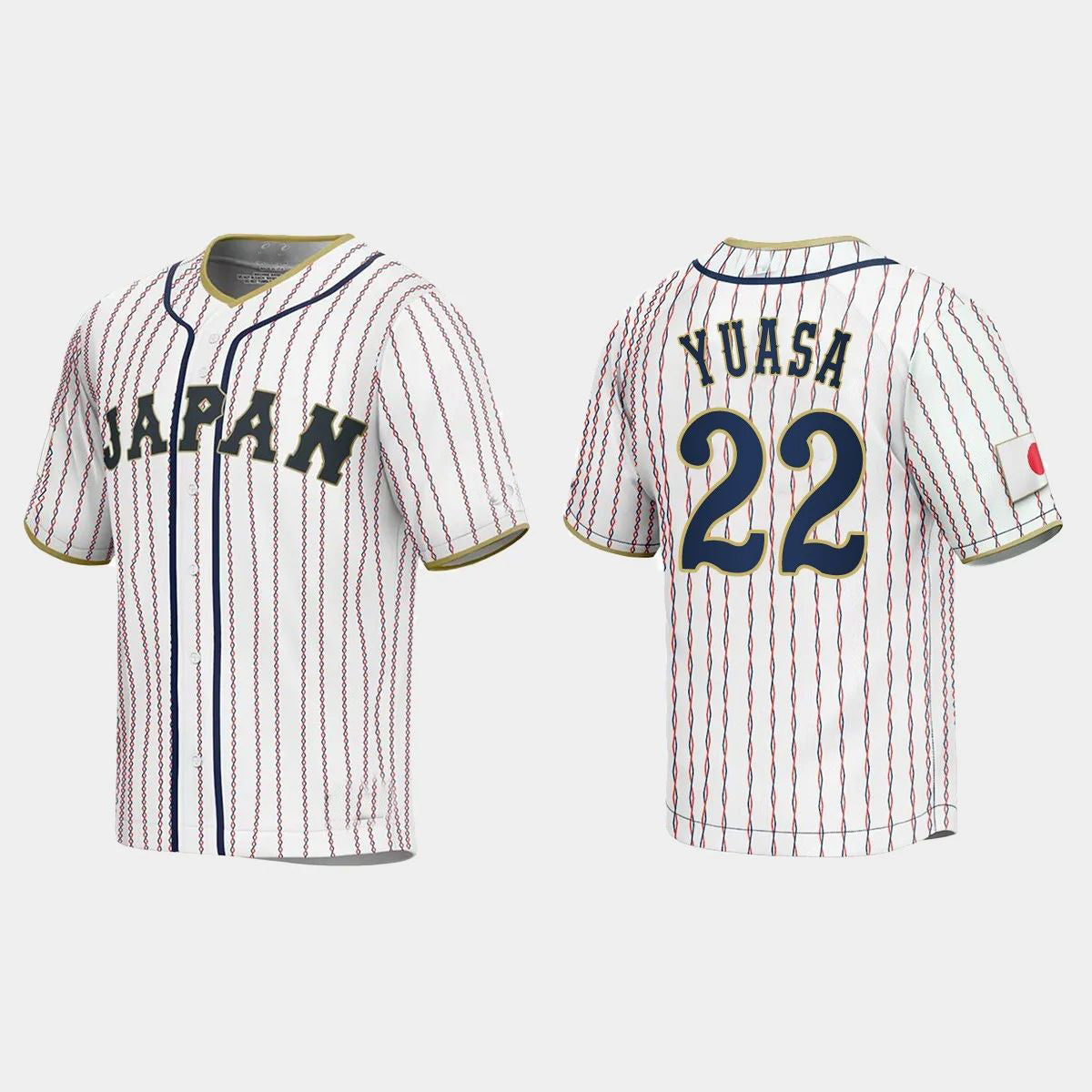 #22 ATSUKI YUASA JAPAN BASEBALL 2023 WORLD BASEBALL CLASSIC JERSEY ¨C WHITE Stitches Baseball Jerseys