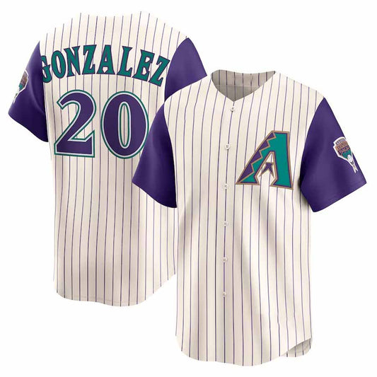 Arizona Diamondbacks #20 Luis Gonzalez Cream Throwback Cooperstown Collection Limited Stitched Baseball Jersey