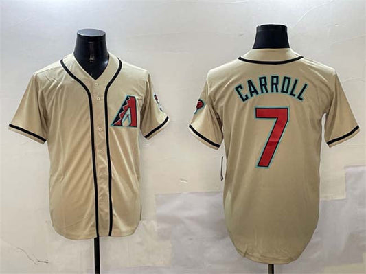 Arizona Diamondbacks #7 Corbin Carroll Gold Limited Stitched Baseball Jersey