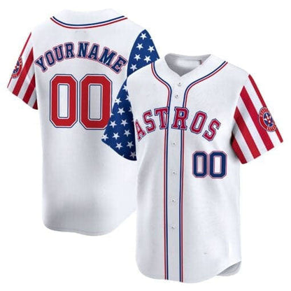 Custom Houston Astros 2024 Independence Day Vapor Premier Limited White ¨C All Stitched Baseball Jersey