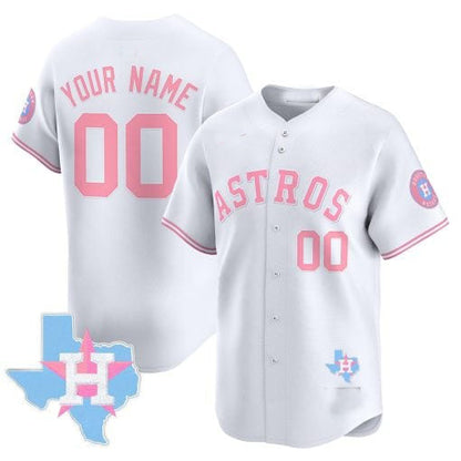 Custom Houston Astros Bubblegum Blue Vapor Premier Limited ¨C All Stitched Baseball Jersey