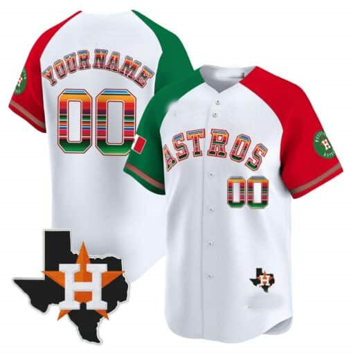 Custom Houston Astros Mexico Texas Patch Vapor Premier Limited White¨C All Stitched Baseball Jersey