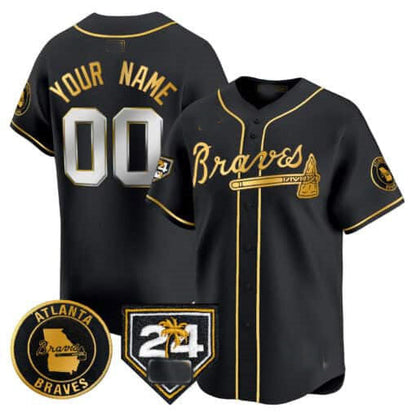 Custom Atlanta Braves 2024 Spring Training Patch Vapor Premier Limited ¨C All Stitched Baseball Jersey