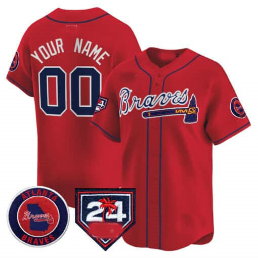 Custom Atlanta Braves 2024 Spring Training Patch Vapor Premier Limited ¨C All Stitched Baseball Jersey