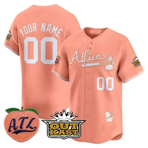 Custom Atlanta Braves Atliens & Peach Vapor Premier Limited ¨C All Stitched Baseball Jersey