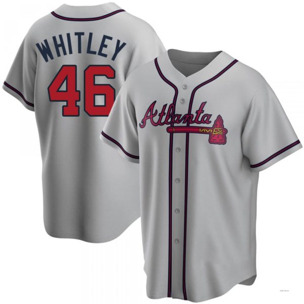 Atlanta Braves #46 Chase Whitley Gray Road Jersey Stitches Baseball Jerseys