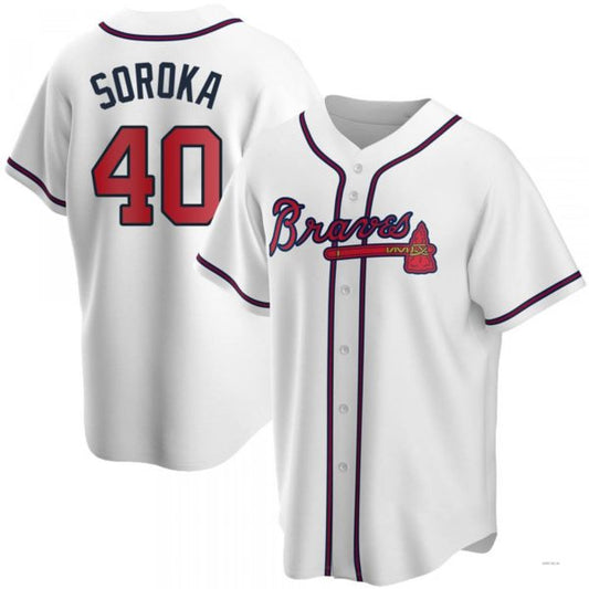 Atlanta Braves #40 Mike Soroka White Home Jersey Stitches Baseball Jerseys