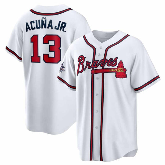 Atlanta Braves #13 Ronald Acu?a Jr. 2025 All-Star Game Home Replica Player Jersey - White Stitched Baseball Jersey