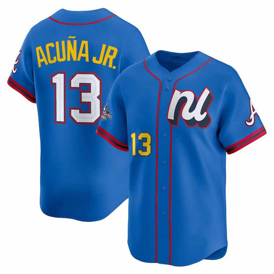 Atlanta Braves #13 Ronald Acu?a Jr. National League 2025 All-Star Edition Limited Player Jersey - Blue Baseball Jersey