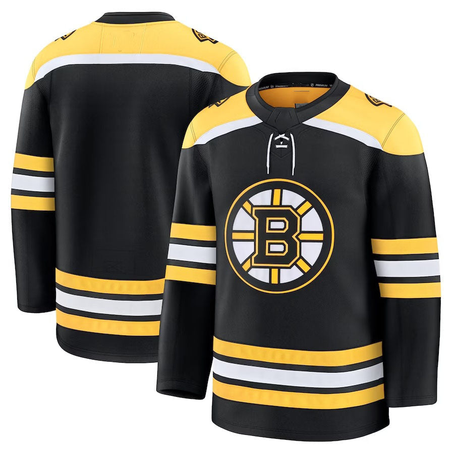 B.Bruins Fanatics Home Premium Jersey - Black Stitched American Hockey Jersey