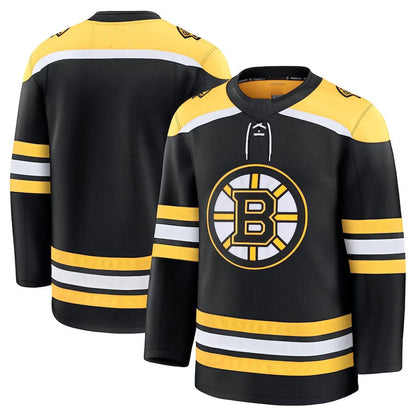 B.Bruins Fanatics Home Premium Jersey - Black Stitched American Hockey Jersey