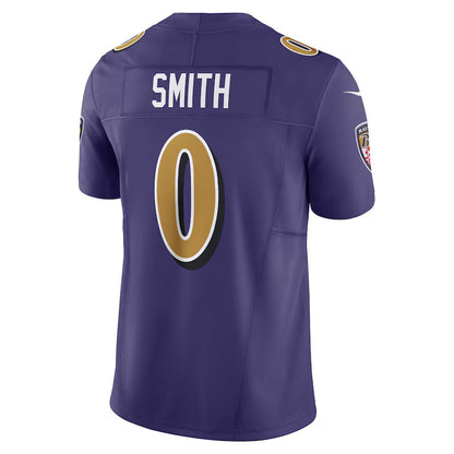 B.Ravens #0 Roquan Smith Purple Alternate 2 Vapor F.U.S.E. Limited Stitched American Football Jerseys