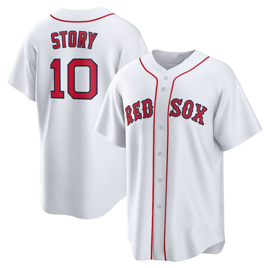 Boston Red Sox #10 Trevor Story Home Replica Jersey - White Stitched Baseball Jersey