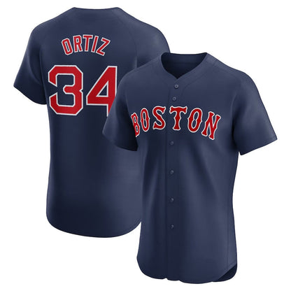 Boston Red Sox #34 David Ortiz Alternate Elite Player Jersey - Navy Stitched Baseball Jersey