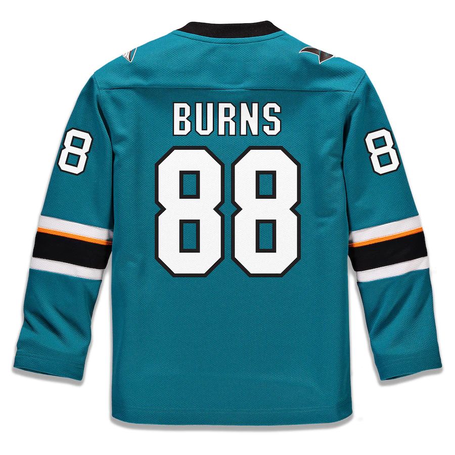 SJ.Sharks #88 Brent Burns Fanatics Branded Replica Player Jersey  Teal Stitched American Hockey Jerseys