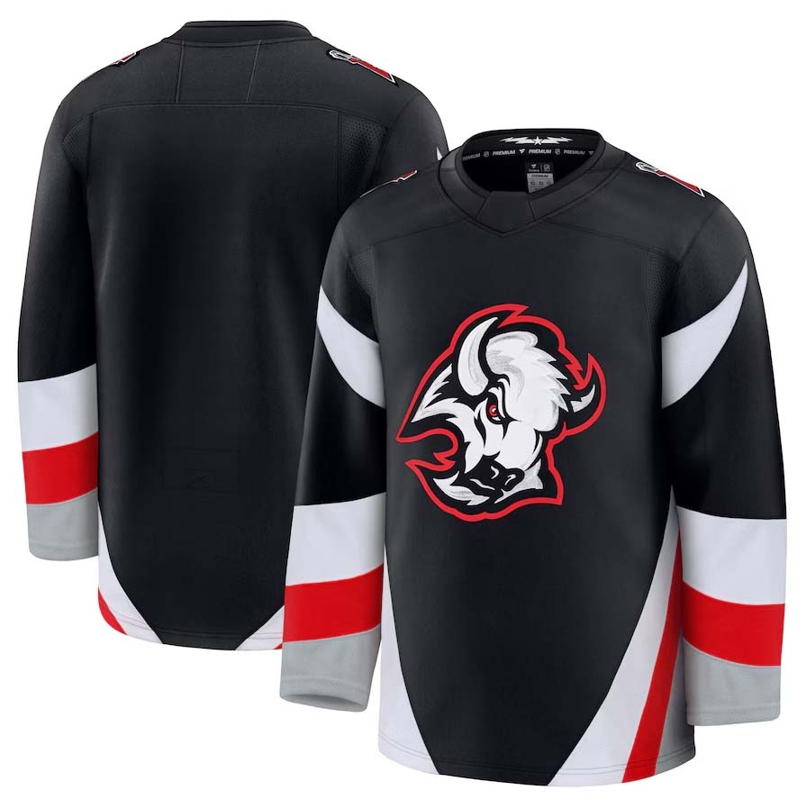 B.Sabres Fanatics Alternate Premium Jersey - Black Stitched American Hockey Jerseys
