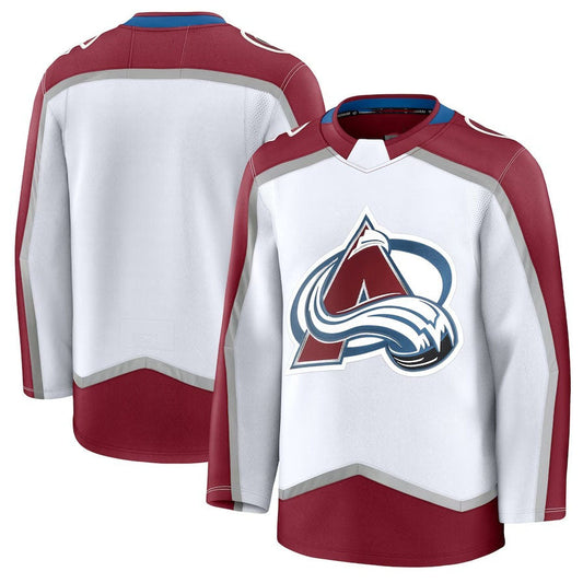 C.Avalanche Fanatics Away Premium Jersey - White Stitched American Hockey Jerseys