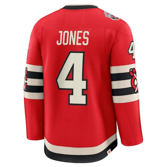 C.Blackhawks #4 Seth Jones Fanatics 2025 Winter Classic Premium Player Jersey - Red Stitched American Hockey Jerseys