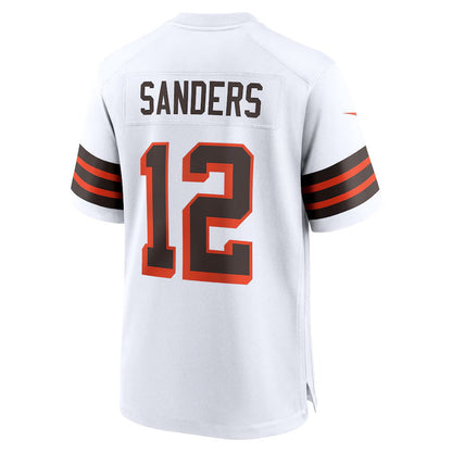 C.Browns #12 Shedeur Sanders White 2025 Draft 2nd Alternate Game Stitched American Football Jerseys