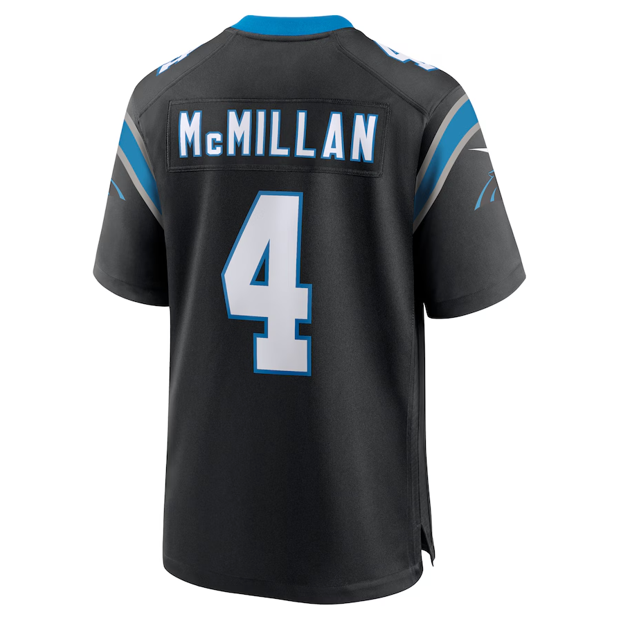 C.Panthers #4 Tetairoa McMillan Black 2025 Draft First Round Pick Game Stitched American Football Jerseys