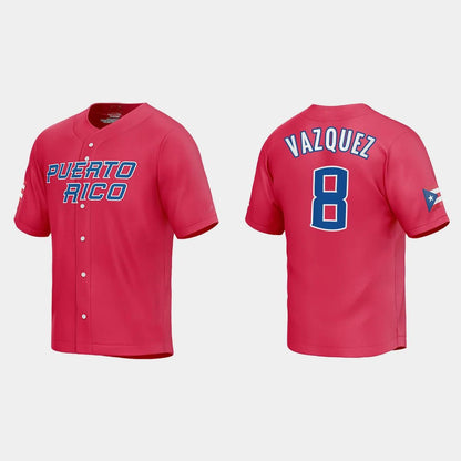 #8 CHRISTIAN VAZQUEZ WORLD BASEBALL CLASSIC 2023 WORLD BASEBALL CLASSIC JERSEY ¨C RED Stitches Baseball Jerseys