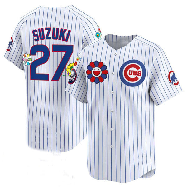 Chicago Cubs #27 Seiya Suzuki White 2025 Tokyo Series Limited Stitched Baseball Jersey