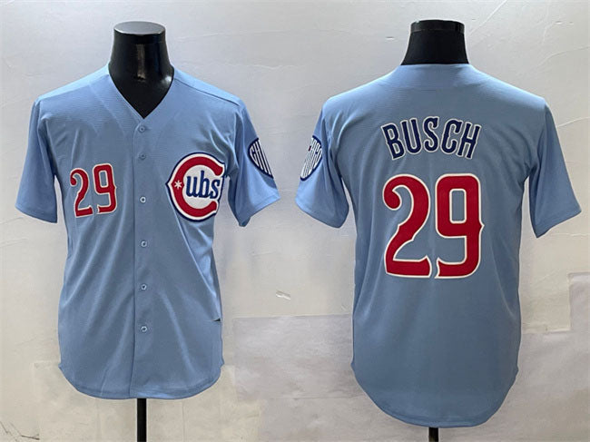 Chicago Cubs #29 Michael Busch Blue 2024-25 2nd Alternate Limited Stitched Baseball Jersey