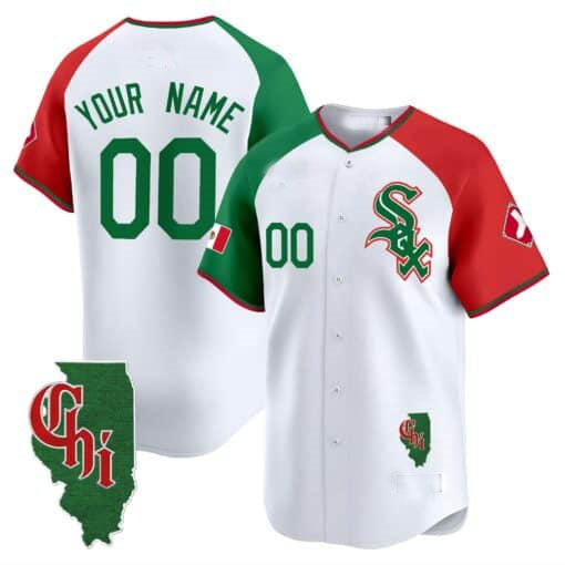 Custom Chicago White Sox Mexico Vapor Premier Limited ¨C Illinois Patch ¨C All Stitched Baseball Jersey