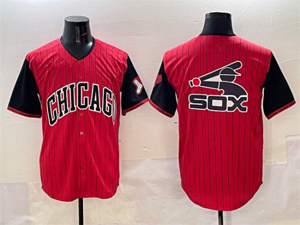 Chicago White Sox Team Big Logo Red Black 2025 City Connect Limited Stitched Baseball Jersey