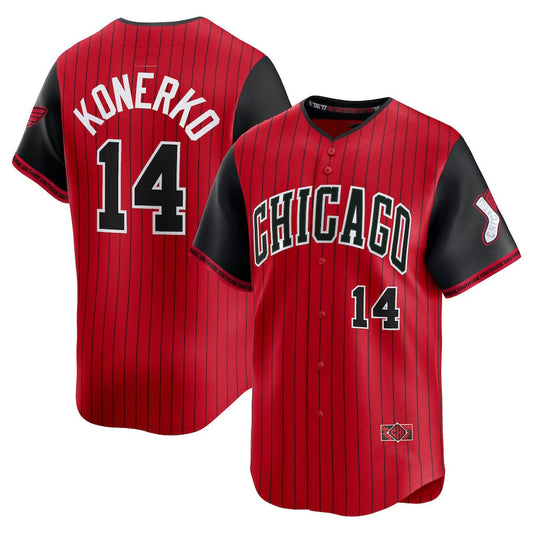 Chicago White Sox #14 Paul Konerko 2025 City Connect Limited Retired Player Jersey - Red-Black Stitched Baseball Jersey