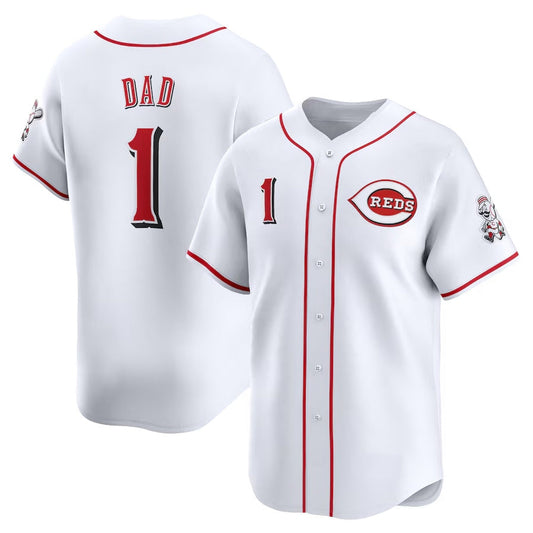 Cincinnati Reds #1 Dad Home Limited Jersey - White Stitched Baseball Jerseys