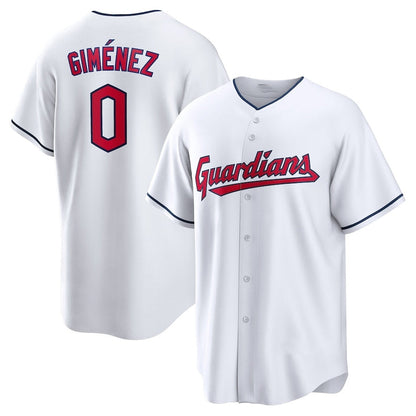 Cleveland Guardians #0 Andr¨¦s Gim¨¦nez Home Replica Player Jersey - White Stitched Baseball Jersey