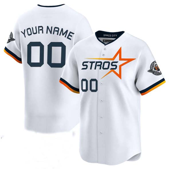 Custom Houston Astros Active Player White 2025 City Connect Limited Stitched Baseball Jersey