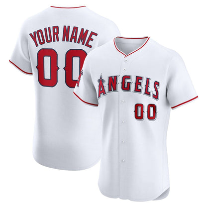 Custom Los Angeles Angels Home Elite Jersey ¨C White Stitched Baseball Jersey