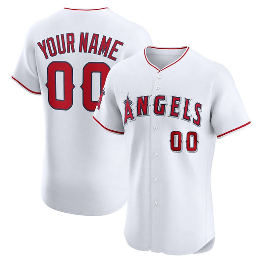 Custom Los Angeles Angels Home Elite Jersey ¨C White Stitched Baseball Jersey