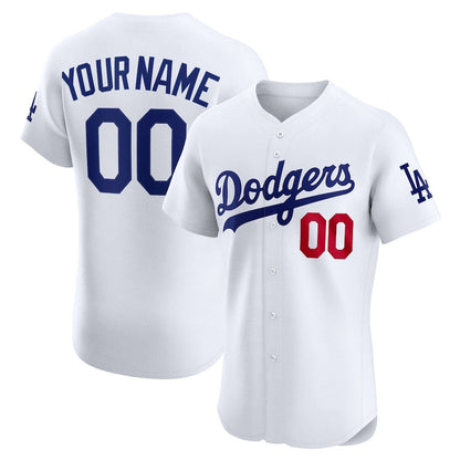 Custom Los Angeles Dodgers Home Elite Jersey ¨C White Stitched Baseball Jersey