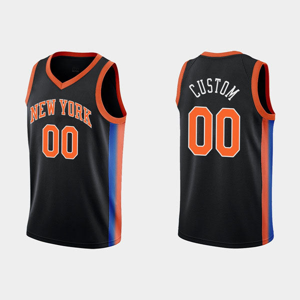 Custom NY.Knicks Active 2022-23 Black City Edition Stitched Basketball Jersey