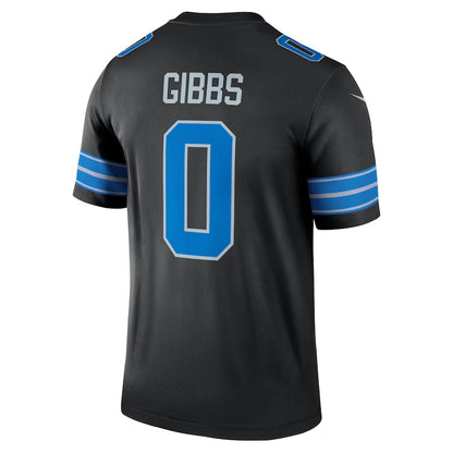 D.Lions #0 Jahmyr Gibbs Black 2nd Alternate Legend American Football Jerseys