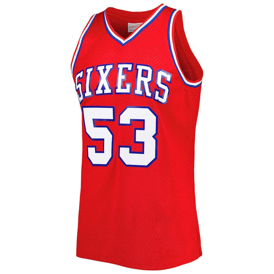 PH.76ers #53 Darryl Dawkins Mitchell & Ness Hardwood Classics 1979-80 Swingman Jersey Red Stitched American Basketball Jersey