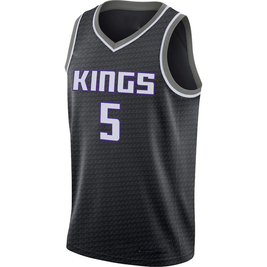 S.Kings #5 De'Aaron Fox Jordan Brand  Swingman Jersey Statement Edition Black Statement Edition Stitched American Basketball Jersey