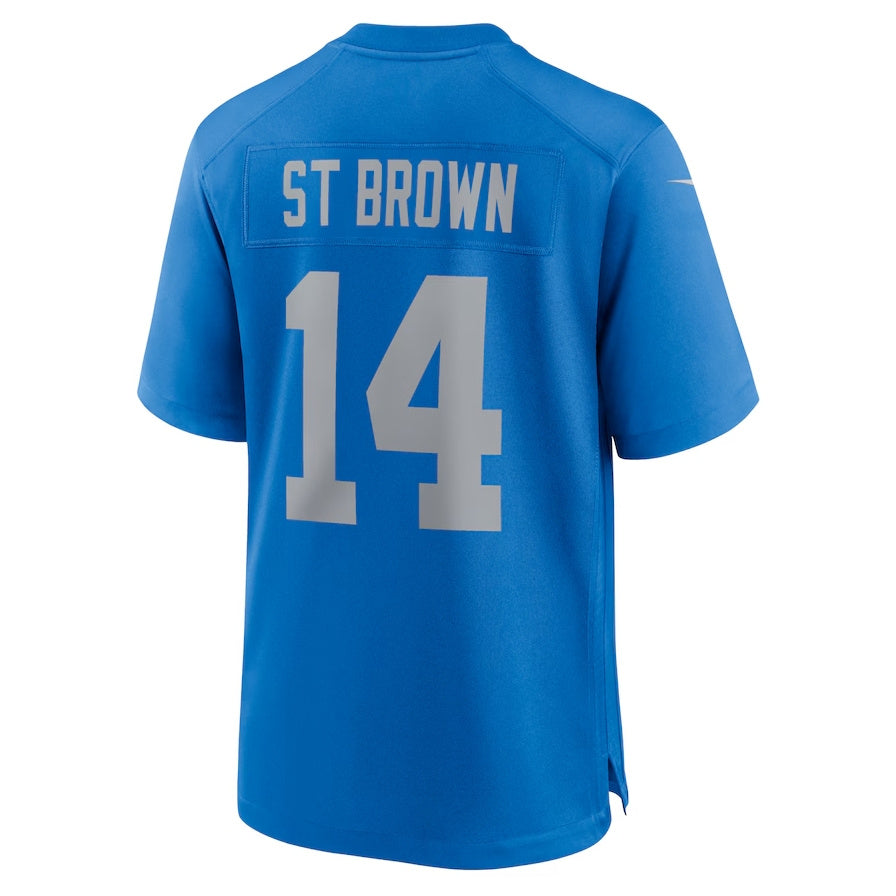 D.Lions #14 Amon-Ra St. Brown Blue Alternate Game Stitched American Football Jerseys