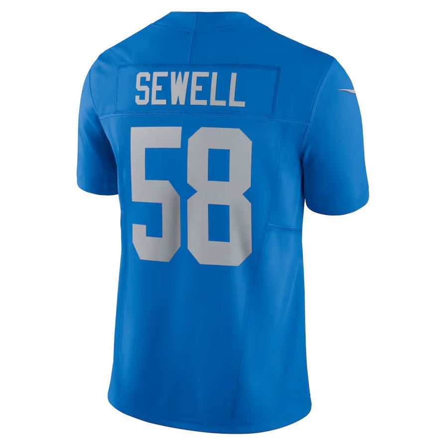D.Lions #58 Penei Sewell Blue Vapor F.U.S.E. Alternate Limited Stitched American Football Jerseys