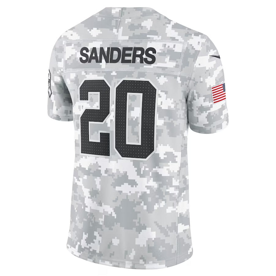 D.Lions #20 Barry Sanders Arctic Camo 2024 Salute to Service Limited Stitched American Football Jerseys