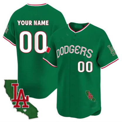 Custom Los Angeles Dodgers Mexico California Patch Vapor Premier Limited V3 ¨C All Stitched Baseball Jersey