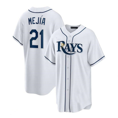 Tampa Bay Rays #21 Francisco Mej¨ªa Home Replica Player Jersey - White Baseball Jerseys