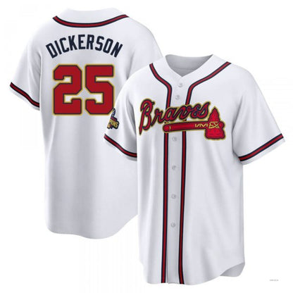 Atlanta Braves #25 Alex Dickerson Gold White 2022 Program Jersey Stitches Baseball Jerseys