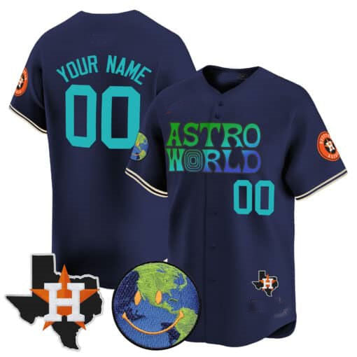 Custom Houston Astros Cactus Jack Astro World Vapor Premier Limited ¨C All Stitched Baseball Jersey